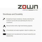 Zown Blow Moulded Plastic Folding Corner Table